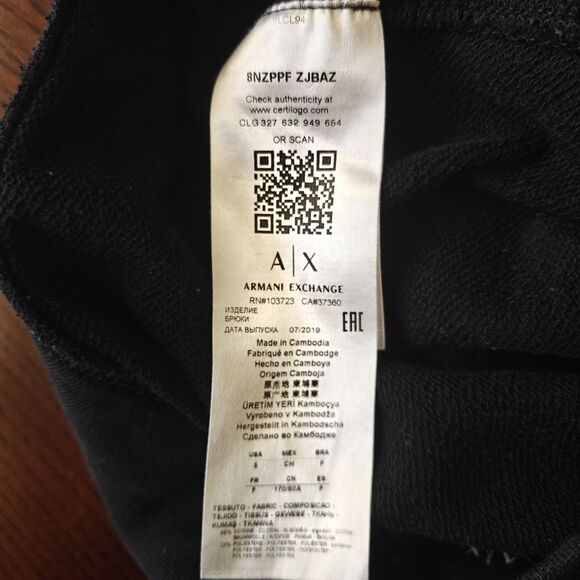 Armani Exchange Jogger Sweatpants Mens S Cotton Blend Authenticated NWOT - Picture 8 of 9